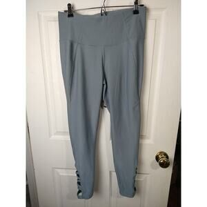 Apana Grey Athletic Ladder Side Leg Activewear Stretch Leggings. Size M